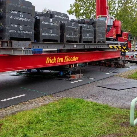 Proefbelasting brug Nieuwleusen.